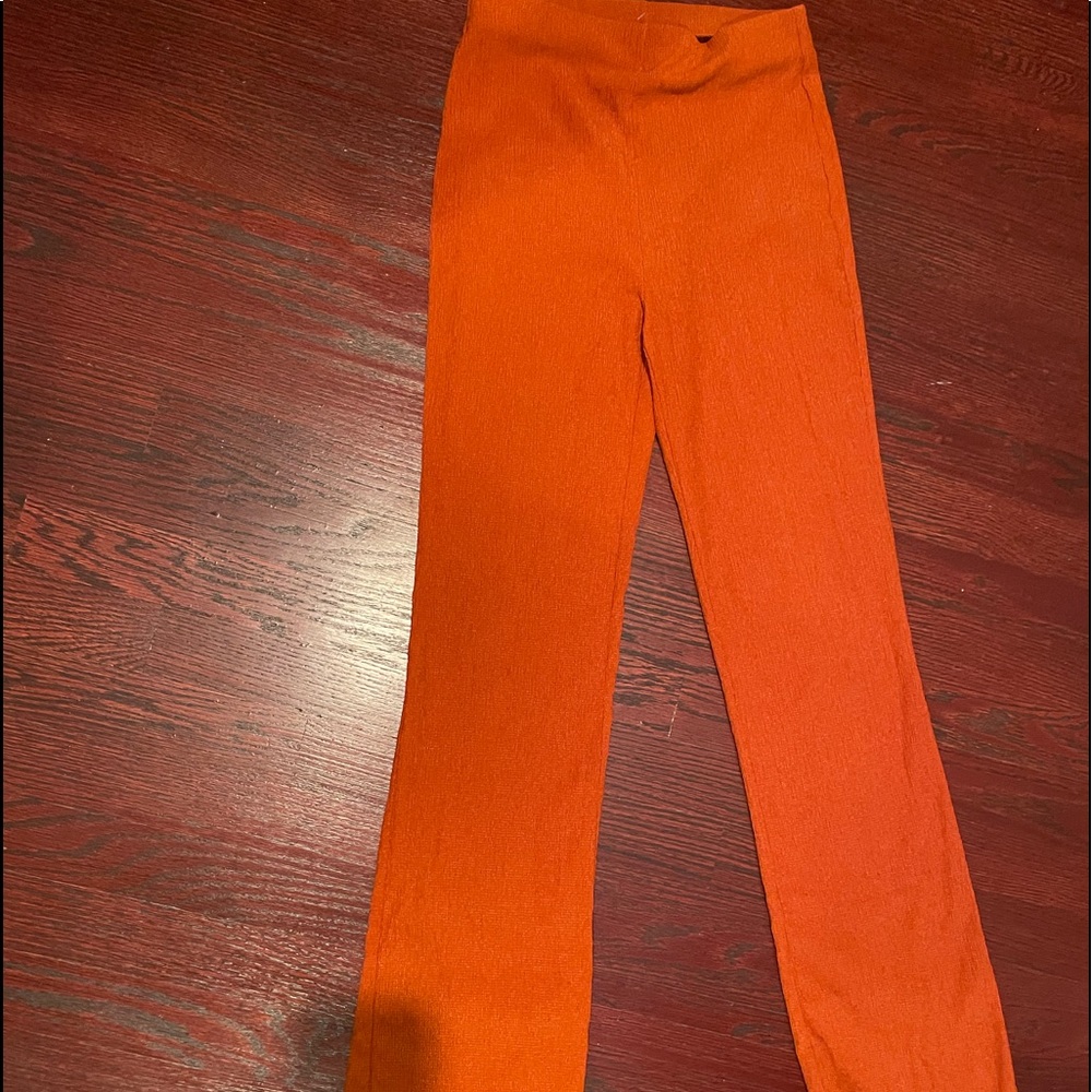 Forever 21 Crinkle Rustic Orange Pants XS